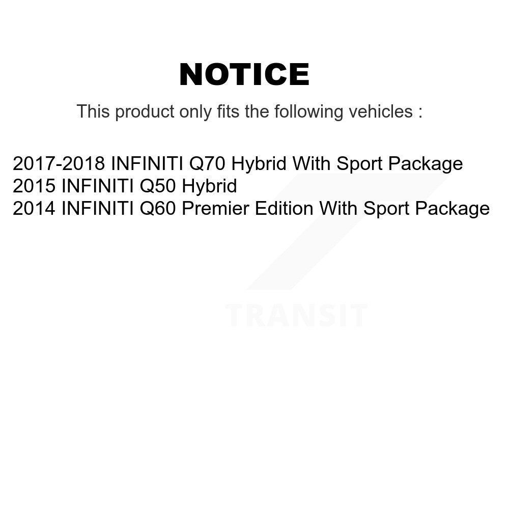[Arrière] Kit de disque (percé rainuré revêtu) et plaquette (céramique) de frein pour INFINITI Q50 Q60 Q70 KDT-100492
