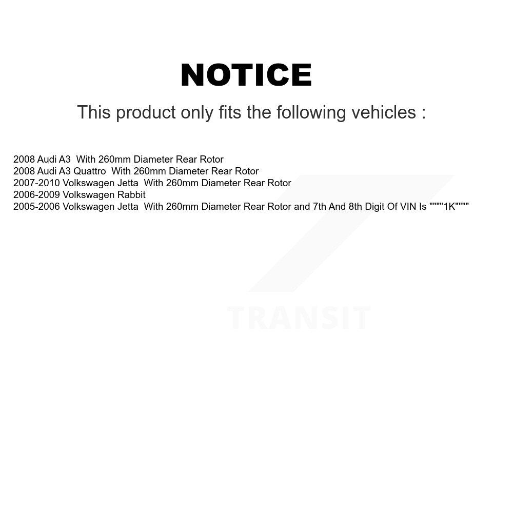 [Arrière] Kit de disque (percé rainuré revêtu) et plaquette (céramique) de frein pour Volkswagen Jetta Rabbit Audi A3 Quattro KDT-100500