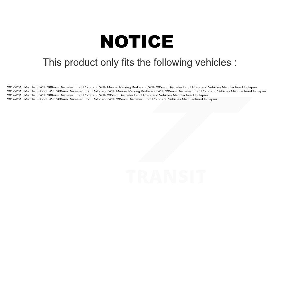 [Arrière] Kit de disque (percé rainuré revêtu) et plaquette (céramique) de frein pour Mazda 3 Sport KDT-100560
