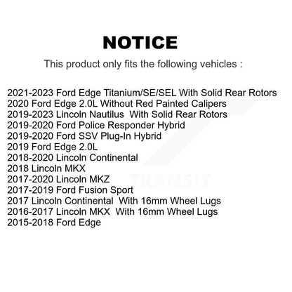 [Arrière] Disque et plaquette de frein pour Ford Edge Fusion Lincoln Nautilus MKX MKZ KDT-100567