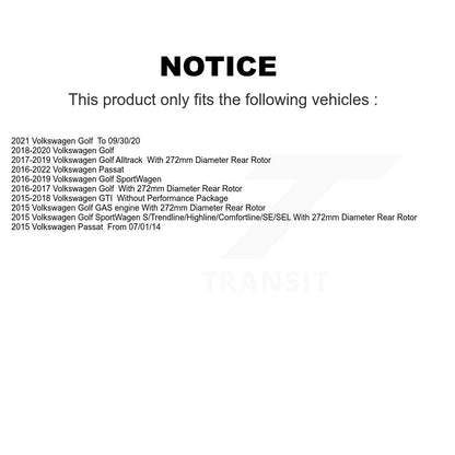 [Arrière] Kit de disque (percé rainuré revêtu) et plaquette (céramique) de frein pour Volkswagen Passat GTI Golf SportWagen Alltrack KDT-100577