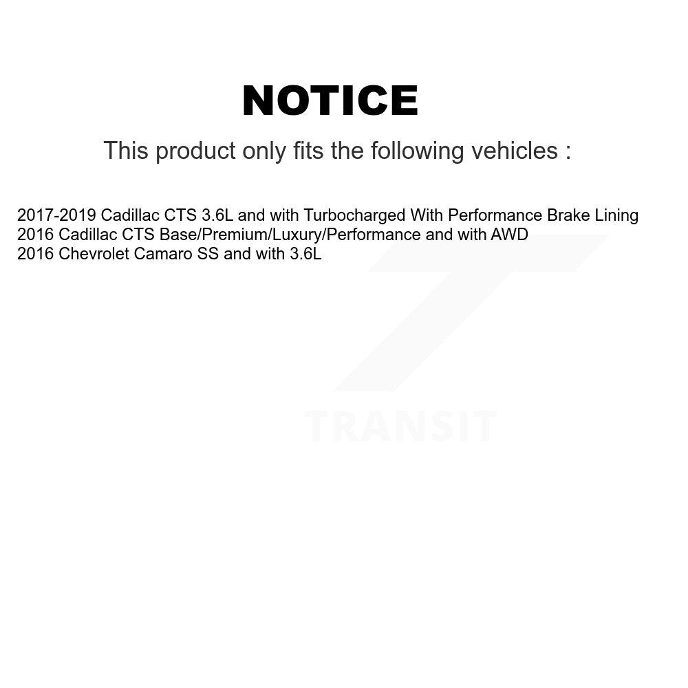 [Avant] Kit de disque (percé rainuré revêtu) et plaquette (céramique) de frein pour Cadillac CTS Chevrolet Camaro KDT-100636