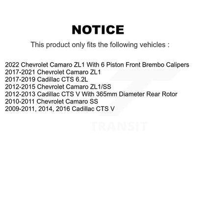 [Arrière] Kit de disque (percé rainuré revêtu) et plaquette (céramique) de frein pour Chevrolet Camaro Cadillac CTS KDT-100697