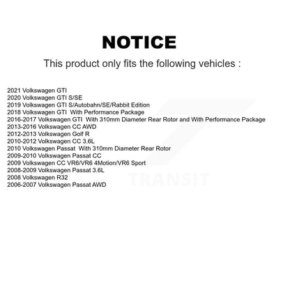 [Arrière] Kit de disque (percé rainuré revêtu) et plaquette (céramique) de frein pour Volkswagen CC Passat GTI Golf R R32 KDT-100700