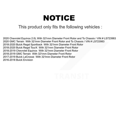 [Avant] Kit de disque (percé rainuré revêtu) et plaquette (céramique) de frein pour Chevrolet Equinox GMC Terrain Buick Envision LaCrosse Regal Sportback TourX KDT-100760