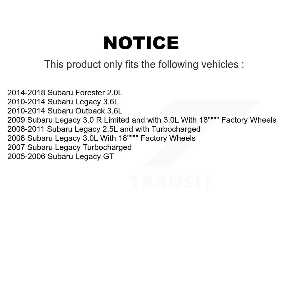 [Avant] Kit de disque (percé rainuré revêtu) et plaquette (céramique) de frein pour Subaru Forester Outback Legacy KDT-100777