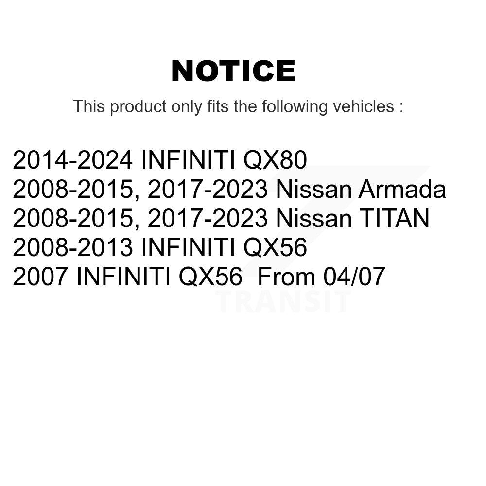 [Avant] Kit de disque (percé rainuré revêtu) et plaquette (céramique) de frein pour Nissan TITAN Armada INFINITI QX80 QX56 KDT-100783