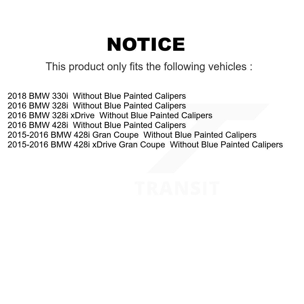 [Avant + Arrière] Kit de disque (percé rainuré revêtu) et plaquette (céramique) de frein pour BMW 328i xDrive 428i Gran Coupe 330i sans Blue Painted Calipers KDT-100855