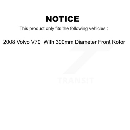 [Avant + Arrière] Kit de disque (percé rainuré revêtu) et plaquette (céramique) de frein pour 2008 Volvo V70 avec 300mm Diameter Rotor KDT-100861