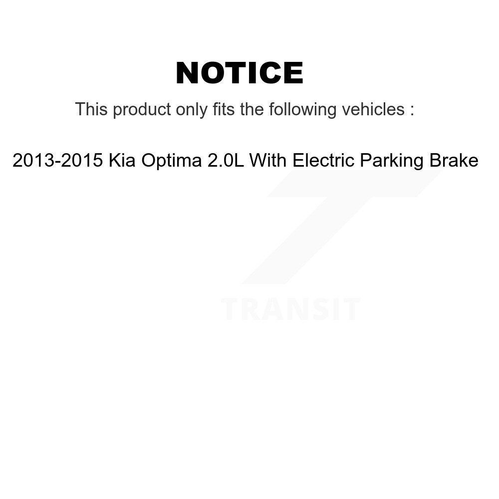 [Avant + Arrière] Kit de disque (percé rainuré revêtu) et plaquette (céramique) de frein pour 2013-2015 Kia Optima 2.0L avec Electric Parking KDT-100874