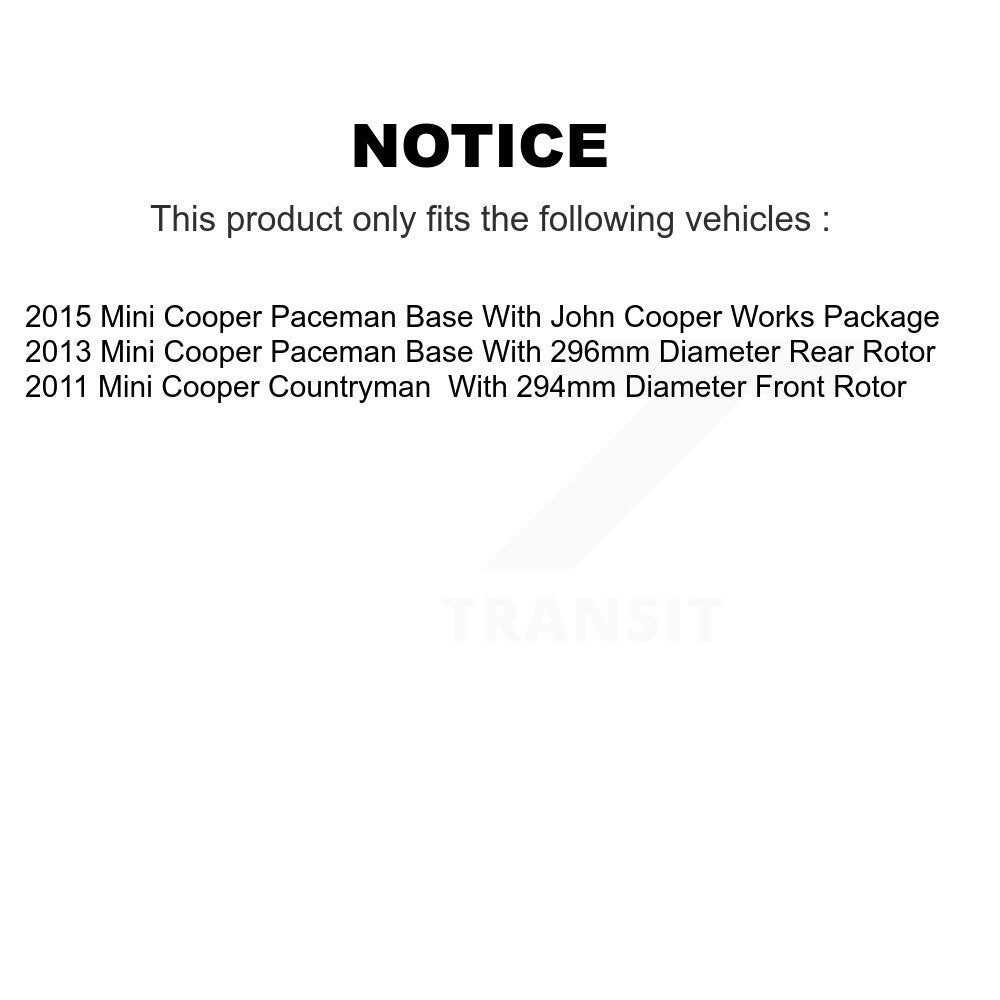 [Avant + Arrière] Kit de disque (percé rainuré revêtu) et plaquette (céramique) de frein pour Mini Cooper Countryman Paceman KDT-100886