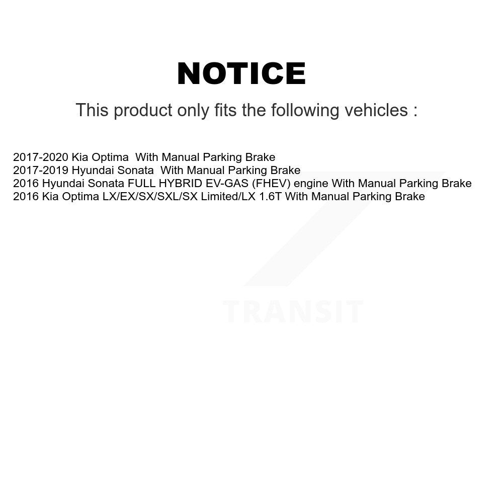 [Arrière] Kit de disque (percé rainuré revêtu) et plaquette (céramique) de frein pour Hyundai Sonata Kia Optima avec Manual Parking KDT-100929