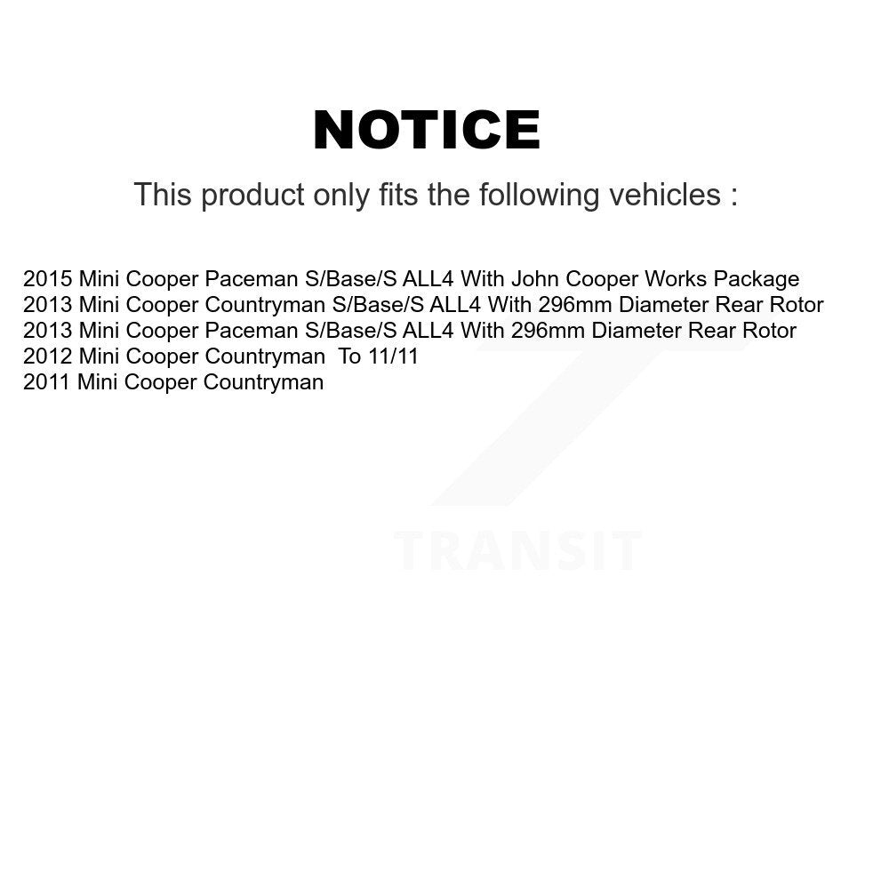 [Arrière] Kit de disque (percé rainuré revêtu) et plaquette (céramique) de frein pour Mini Cooper Countryman Paceman KDT-100945
