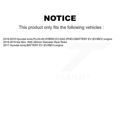 [Arrière] Kit de disque (percé rainuré revêtu) et plaquette (céramique) de frein pour Kia Niro Hyundai Ioniq Soul EV KDT-100950