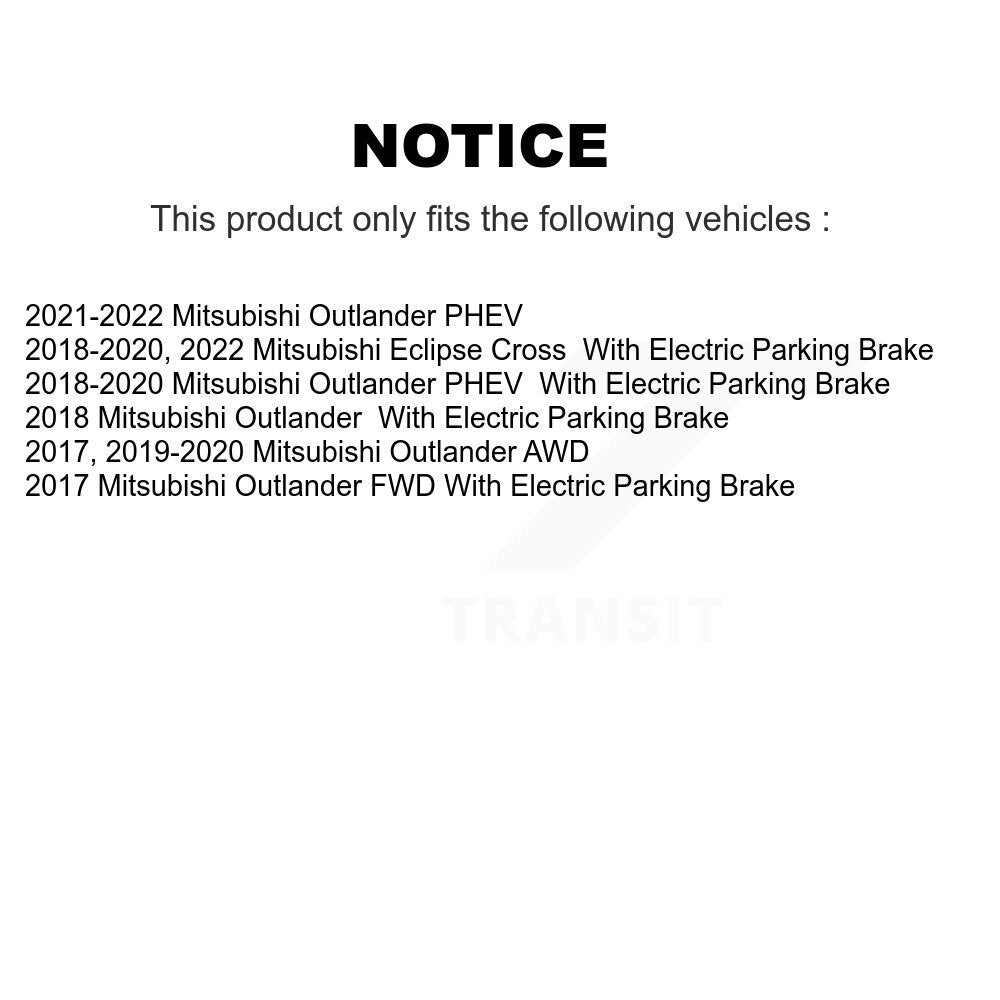 [Arrière] Disque et plaquette de frein pour Mitsubishi Outlander Eclipse Cross PHEV KDT-101071
