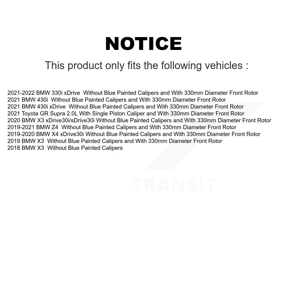 [Avant] Disque et plaquette de frein pour BMW X3 330i xDrive X4 Z4 430i Toyota GR KDT-101256