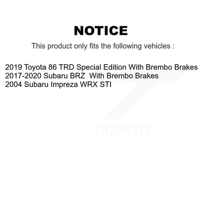 [Avant] Disque et plaquette de frein pour Subaru BRZ Impreza Toyota 86 KDT-101305