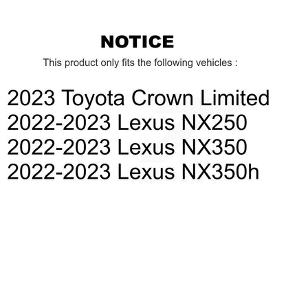 [Avant et Arrière] Disque et plaquette de frein pour Lexus NX350h NX350 NX250 Toyota KDT-101348