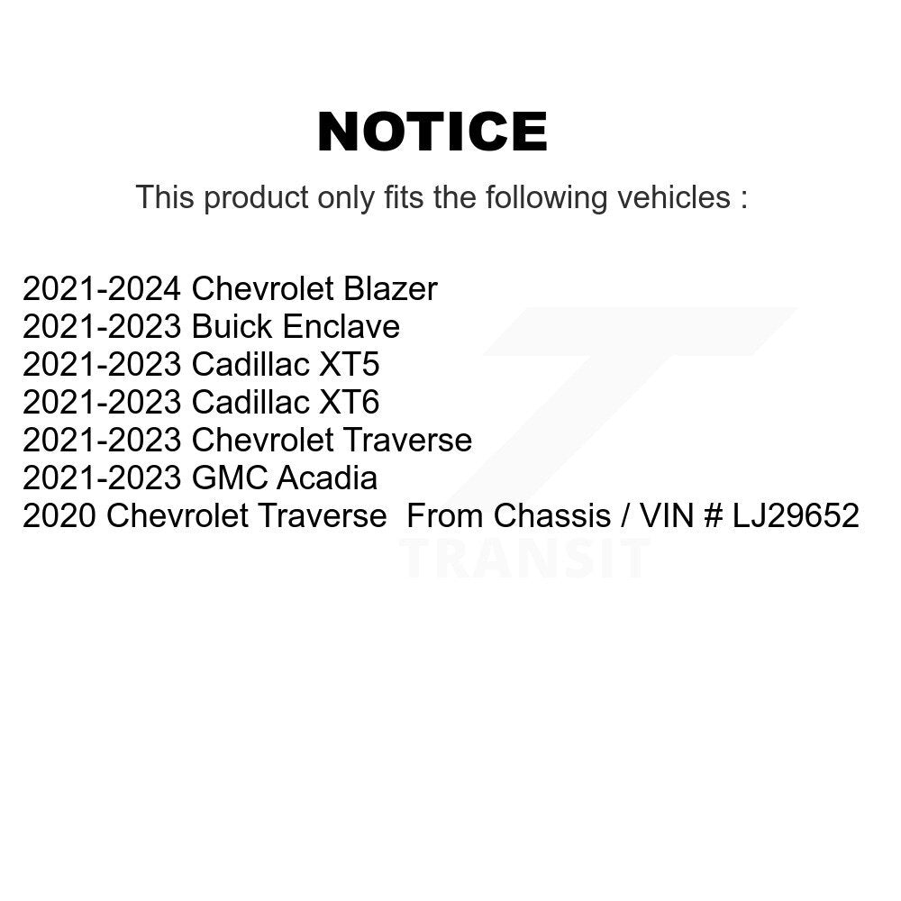 [Arrière] Disque et plaquette de frein pour Chevrolet Traverse Blazer Cadillac EV GMC KDT-101440