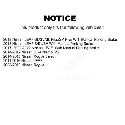 [Arrière] Disque et plaquette de frein pour Nissan Rogue LEAF KDT-101575