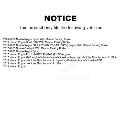 [Arrière] Disque et plaquette de frein pour Nissan Rogue Sport KDT-101577