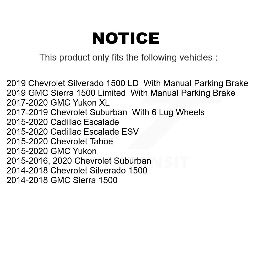[Arrière] Disque et plaquette de frein pour GMC Chevrolet 1500 KDT-101602
