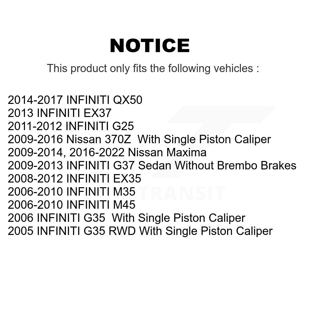 [Arrière] Disque et plaquette de frein pour INFINITI KDT-101651