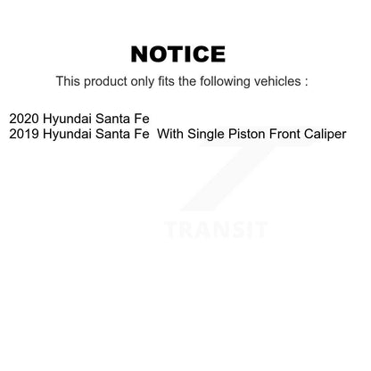[Avant et Arrière] Disque et plaquette de frein pour 2019-2020 Hyundai Santa Fe KDT-101822