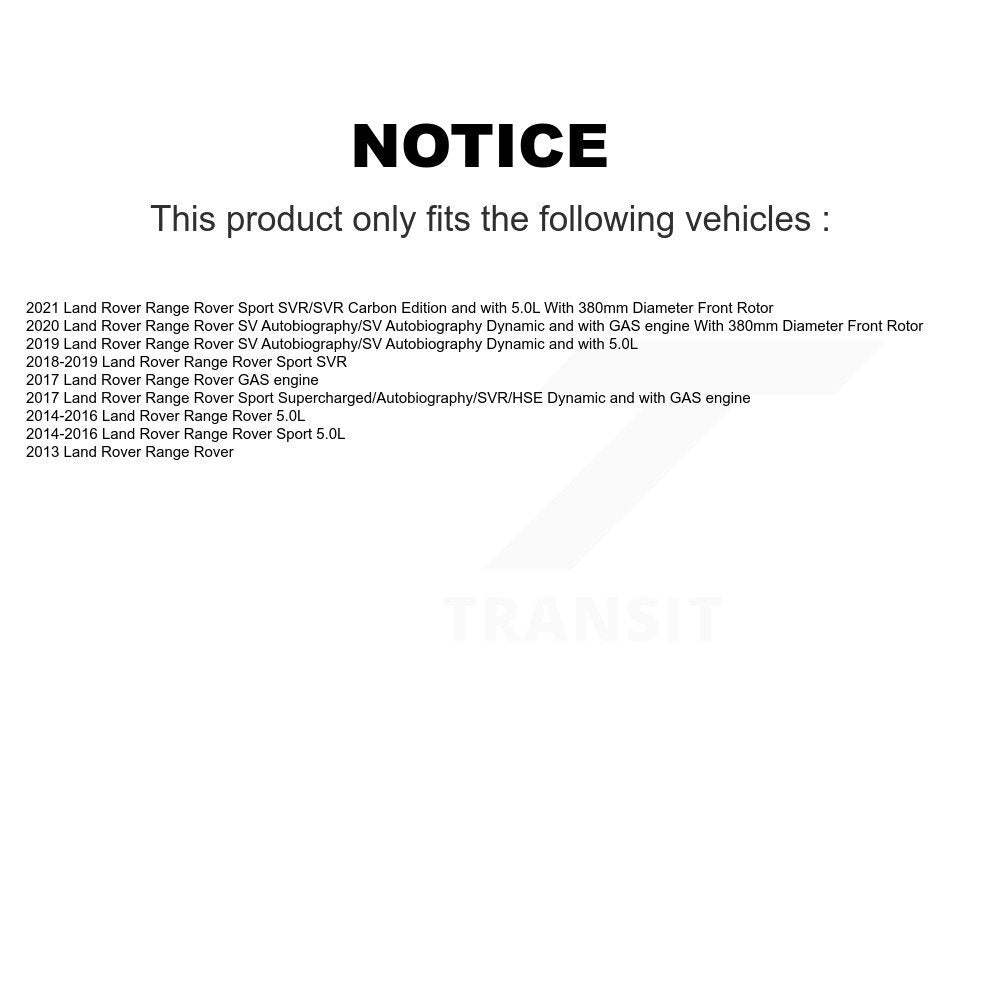 [Avant et Arrière] Disque et plaquette de frein pour Land Rover Range Sport KDT-101863