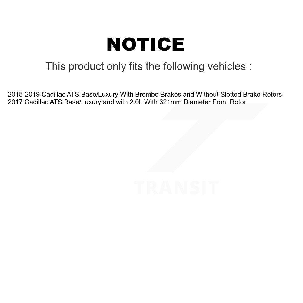 [Avant et Arrière] Disque et plaquette de frein pour Cadillac ATS KDT-101903