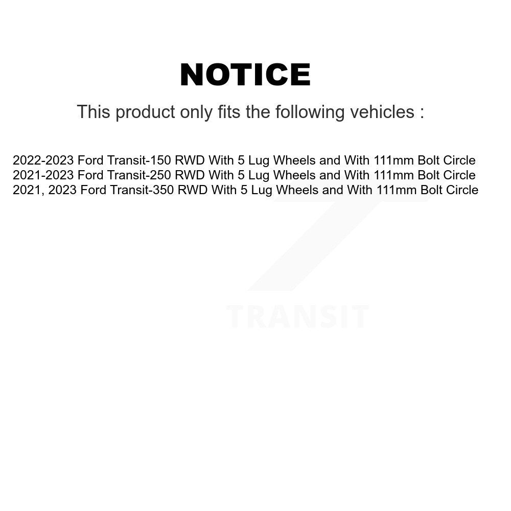[Avant et Arrière] Disque et plaquette de frein pour Ford Transit-250 Transit-350 RWD KDT-101906