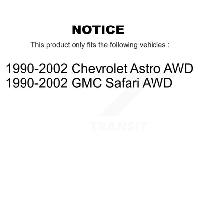 [Avant + Arrière] Kit de plaquette (semi-métallique) de frein pour 1990-2002 Chevrolet Astro GMC Safari AWD KFN-100055