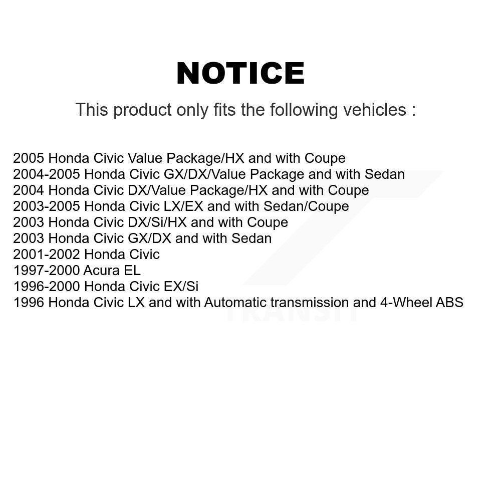 [Avant + Arrière] Kit de plaquette (semi-métallique) de frein pour Honda Civic Acura EL KFN-100068