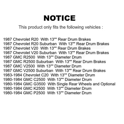 [Avant + Arrière] Kit de plaquette (semi-métallique) de frein pour Chevrolet GMC C20 K2500 C2500 V20 R20 G3500 V2500 R2500 Suburban P2500 KFN-100084