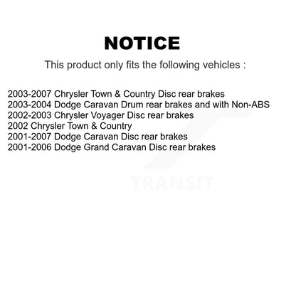 [Avant + Arrière] Kit de plaquette (semi-métallique) de frein pour Dodge Chrysler Town & Country Grand Caravan Voyager KFN-100164