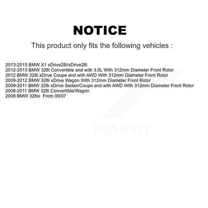 [Avant + Arrière] Kit de plaquette (semi-métallique) de frein pour BMW 328i xDrive X1 328xi KFN-100486