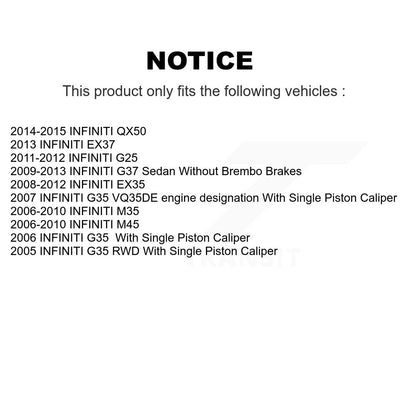 [Avant + Arrière] Kit de plaquette (semi-métallique) de frein pour INFINITI G37 G35 M35 Nissan 350Z EX35 G25 370Z FX35 M45 QX50 EX37 FX45 KFN-100501