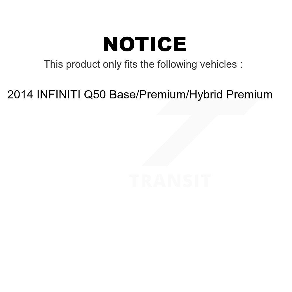 [Avant + Arrière] Kit de plaquette (semi-métallique) de frein pour 2014 INFINITI Q50 Base Premium Hybrid KFN-100520