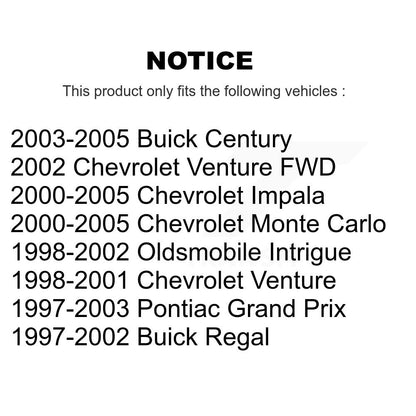 [Avant + Arrière] Kit de plaquette (semi-métallique) de frein pour Chevrolet Impala Buick Pontiac Grand Prix Monte Carlo Century Regal Venture Oldsmobile Intrigue KFN-100541