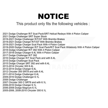 [Avant + Arrière] Kit de plaquette (semi-métallique) de frein pour Dodge Charger Chrysler 300 Challenger Magnum KFN-100605