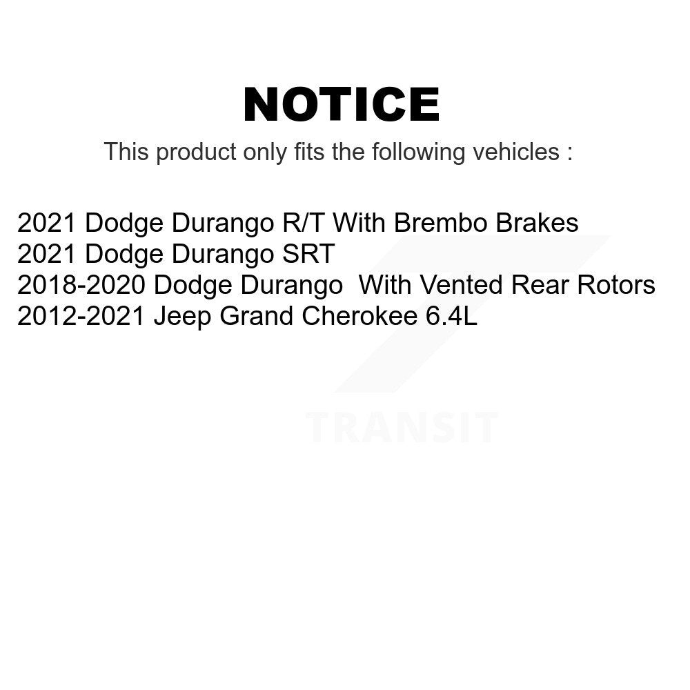 [Avant + Arrière] Kit de plaquette (semi-métallique) de frein pour Jeep Grand Cherokee Dodge Durango KFN-100744