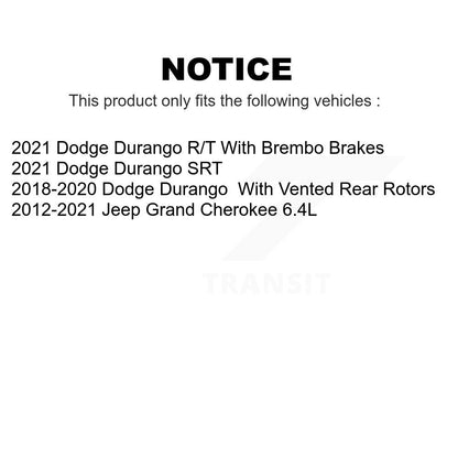 [Avant + Arrière] Kit de plaquette (semi-métallique) de frein pour Jeep Grand Cherokee Dodge Durango KFN-100744