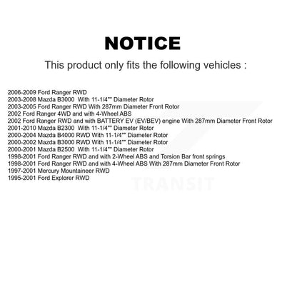 [Avant] Kit d'ensemble disque (revêtu) de frein à disque (revêtu) et moyeu pour Ford Ranger Explorer Mazda Mercury Mountaineer B3000 B2300 B4000 B2500 KG-100005