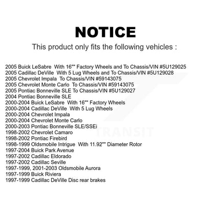 [Avant] Kit de disque (revêtu) de frein pour Chevrolet Buick Impala LeSabre Cadillac DeVille Monte Carlo Pontiac Park Avenue Bonneville Camaro Firebird Oldsmobile Seville Eldorado Aurora Intrigue Riviera KG-100014