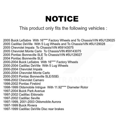 [Avant] Kit de disque (revêtu) de frein pour Chevrolet Buick Impala LeSabre Cadillac DeVille Monte Carlo Pontiac Park Avenue Bonneville Camaro Firebird Oldsmobile Seville Eldorado Aurora Intrigue Riviera KG-100014