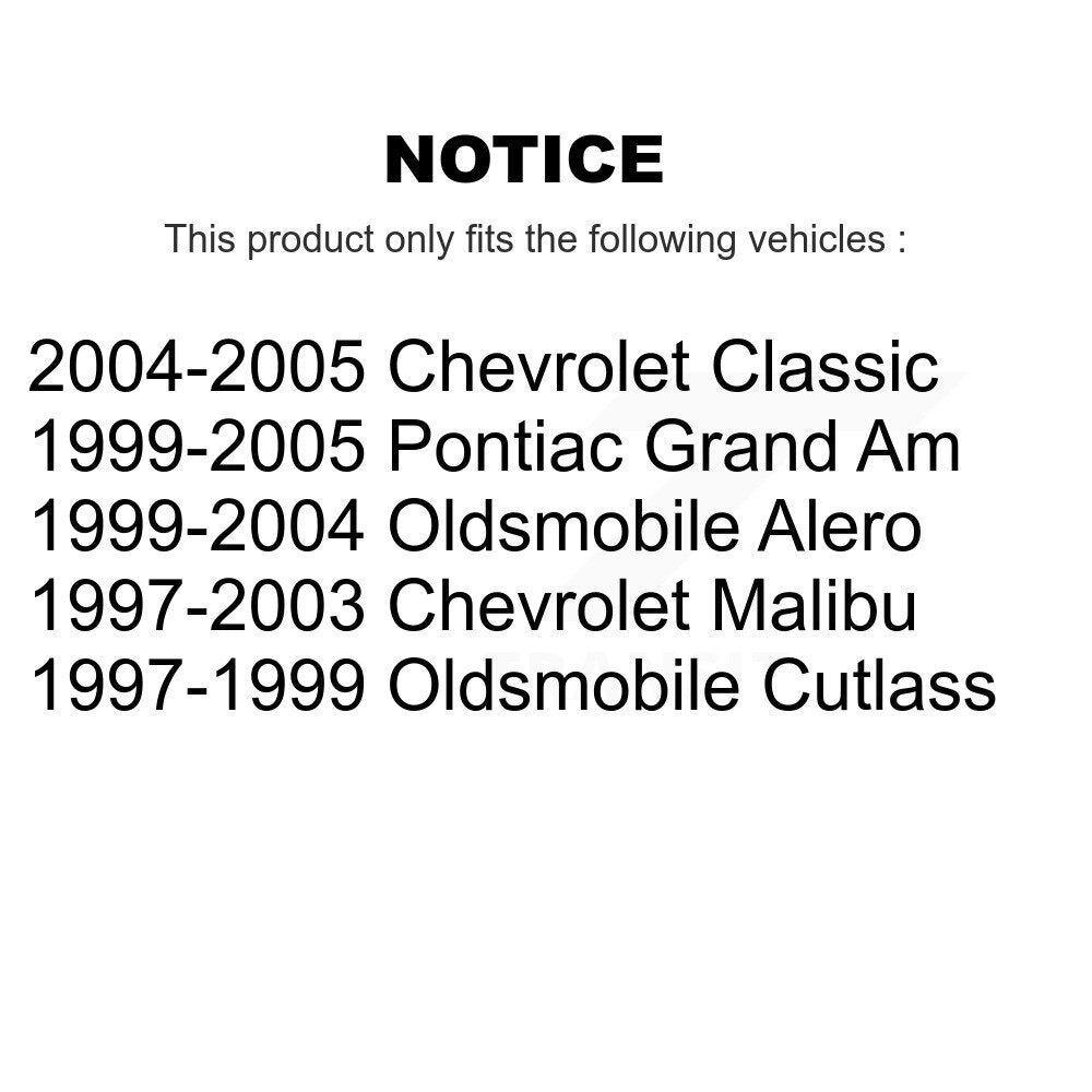 [Avant] Kit de disque (revêtu) de frein pour Chevrolet Pontiac Grand Am Malibu Oldsmobile Alero Classic Cutlass KG-100015