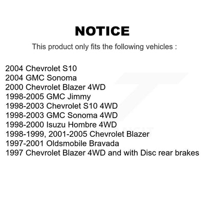 [Avant] Kit de disque (revêtu) de frein pour Chevrolet S10 Blazer GMC Sonoma Jimmy Oldsmobile Bravada Isuzu Hombre KG-100016