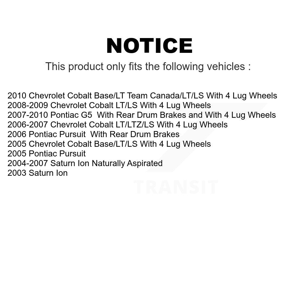 [Avant] Kit de disque (revêtu) de frein pour Chevrolet Cobalt Saturn Ion Pontiac G5 Pursuit KG-100027
