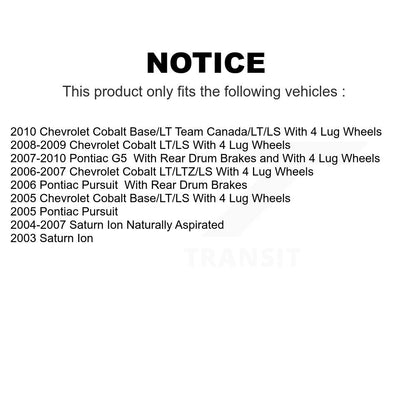 [Avant] Kit de disque (revêtu) de frein pour Chevrolet Cobalt Saturn Ion Pontiac G5 Pursuit KG-100027