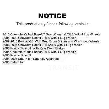 [Avant] Kit de disque (revêtu) de frein pour Chevrolet Cobalt Saturn Ion Pontiac G5 Pursuit KG-100027